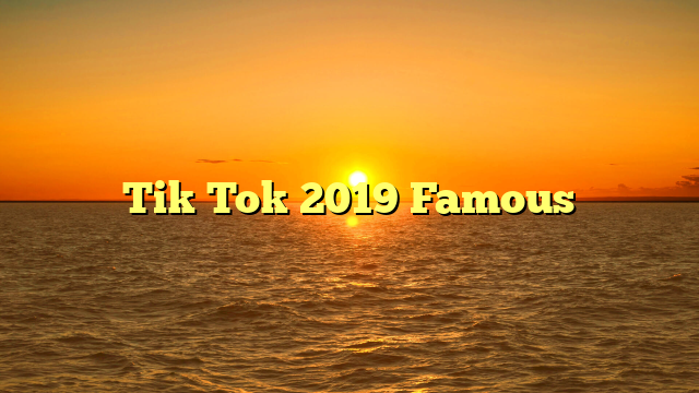 Tik Tok 2019 Famous