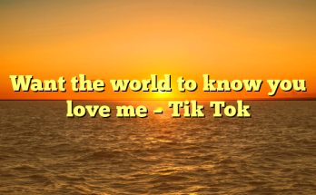 Want the world to know you love me – Tik Tok